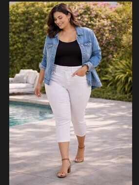 Torrid White Crop Jegging 20 2X High Rise Skinny Stretch 3 Button Soft Jean NWT